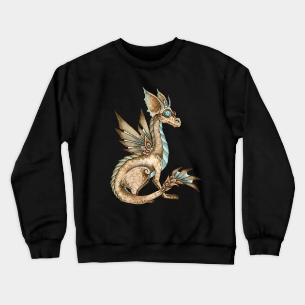 Steampunk Dragon Crewneck Sweatshirt by AmyBrownArt